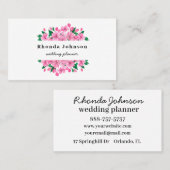 Aquarell Rosa Blume Kirsche Blossom Blumenstrauß Visitenkarte (Vorne/Hinten)