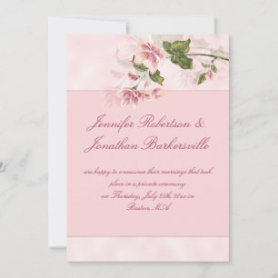 Aquarell-Rosa Blumen Hochzeitsempfang Einladung