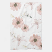 Aquarell-Rosa-Blumen-Kunst Geschirrtuch (Vertikal)