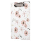 Aquarell-Rosa-Blumen-Kunst Klemmbrett (Links)