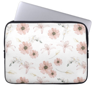 Aquarell-Rosa-Blumen-Kunst Laptopschutzhülle