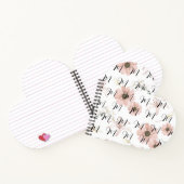 Aquarell-Rosa-Blumen-Kunst-Monogramm Notizblock (Innenseite)