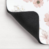 Aquarell-Rosa-Blumen-Kunst Mousepad (Ecke)