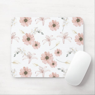Aquarell-Rosa-Blumen-Kunst Mousepad