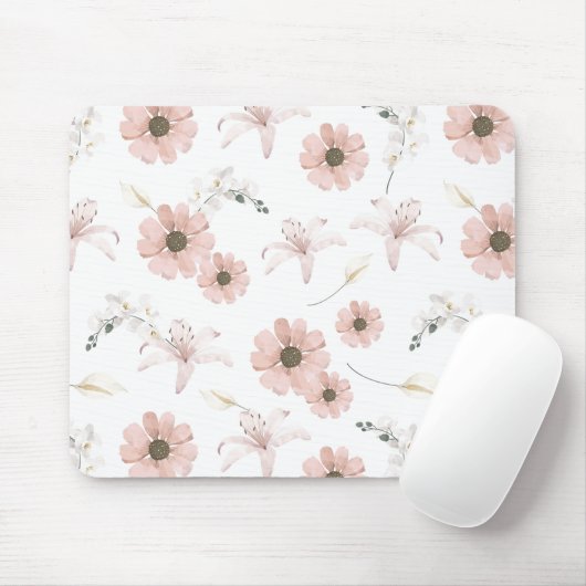Aquarell-Rosa-Blumen-Kunst Mousepad (Mit Mouse)