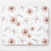 Aquarell-Rosa-Blumen-Kunst Mousepad (Vorne)