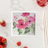 Aquarell rosa Blumen Serviette (Beispiel)