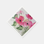 Aquarell rosa Blumen Serviette (Ecke)