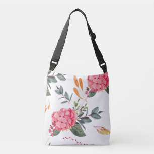 Aquarell-rosa Blumen Tragetaschen Mit Langen Trägern