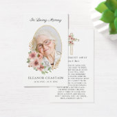 Aquarell-Rosa-Blumen-Trauer-Gebets-Fotokarten (Schreibtisch)