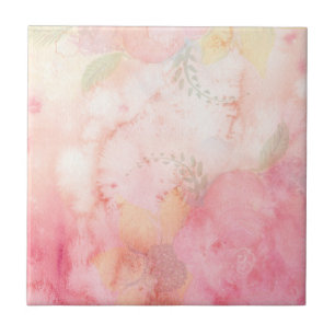 Aquarell-Rosa-Blumenhintergrund Fliese