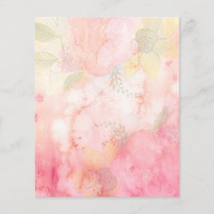 Aquarell-Rosa-Blumenhintergrund Flyer