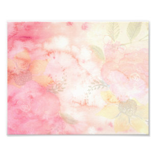 Aquarell-Rosa-Blumenhintergrund Fotodruck