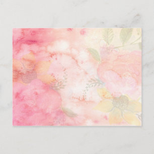 Aquarell-Rosa-Blumenhintergrund Postkarte