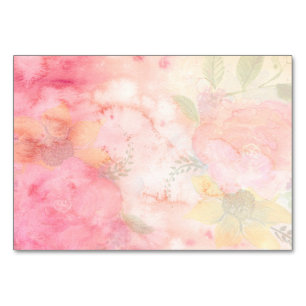 Aquarell-Rosa-Blumenhintergrund Tischnummer