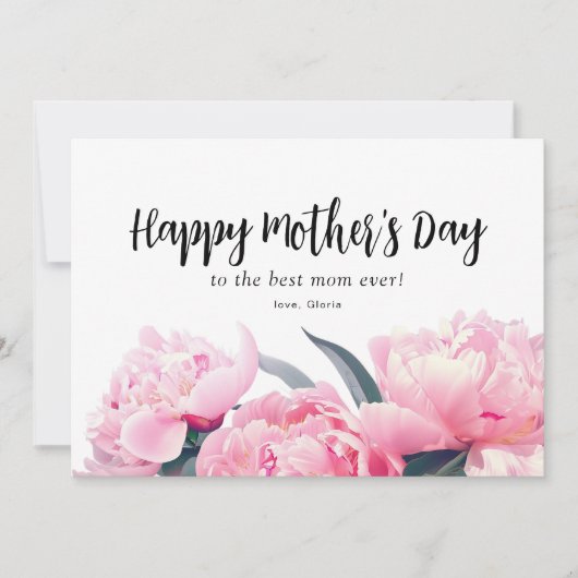 Aquarell Rosa Blumenkarte Feiertagskarte (Vorderseite)