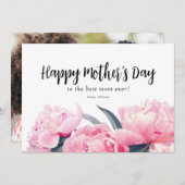 Aquarell Rosa Blumenkarte Feiertagskarte (Vorne/Hinten)