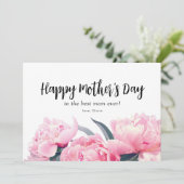 Aquarell Rosa Blumenkarte Feiertagskarte (Stehend Vorderseite)