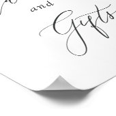 Aquarell Rosa Blumenkarten und Geschenkschild Poster (Ecke)