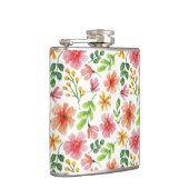 Aquarell-Rosa-Blumenmuster-69677 Flachmann (Rechts)