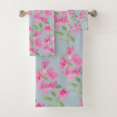 Aquarell-Rosa-Blumenmuster Badhandtuch Set (Insitu)
