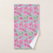 Aquarell-Rosa-Blumenmuster Badhandtuch Set (Handtuch)