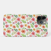 Aquarell-Rosa-Blumenmuster Case-Mate iPhone Hülle (Rückseite (Horizontal))