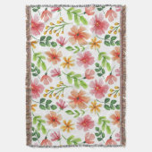 Aquarell-Rosa-Blumenmuster Decke (Vorderseite Vertikal)
