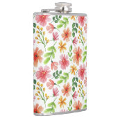 Aquarell-Rosa-Blumenmuster Flachmann (Rechts)