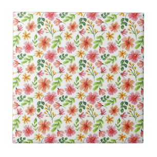 Aquarell-Rosa-Blumenmuster Fliese
