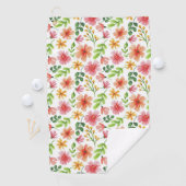 Aquarell-Rosa-Blumenmuster Golfhandtuch (Insitu)