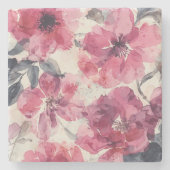 Aquarell-Rosa-Blumenmuster-kühne-Botanik Steinuntersetzer (Vorderseite)