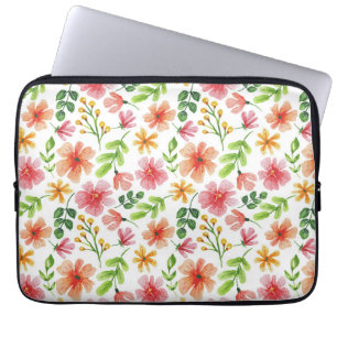 Aquarell-Rosa-Blumenmuster Laptopschutzhülle