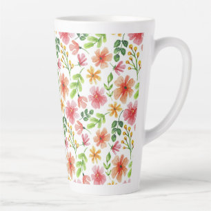 Aquarell-Rosa-Blumenmuster Milchtasse