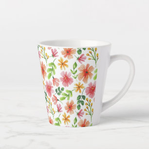 Aquarell-Rosa-Blumenmuster Milchtasse