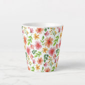 Aquarell-Rosa-Blumenmuster Milchtasse (Vorderseite)