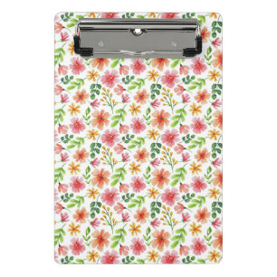Aquarell-Rosa-Blumenmuster Mini Klemmbrett
