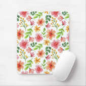 Aquarell-Rosa-Blumenmuster Mousepad (Mit Mouse)