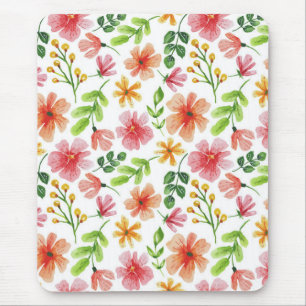 Aquarell-Rosa-Blumenmuster Mousepad