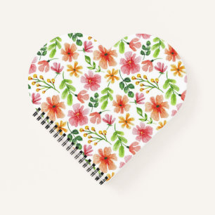 Aquarell-Rosa-Blumenmuster Notizblock