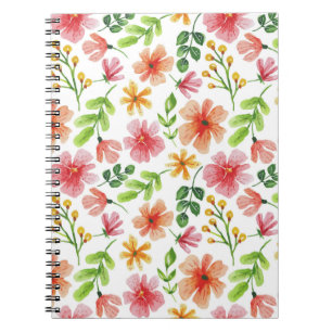 Aquarell-Rosa-Blumenmuster Notizblock