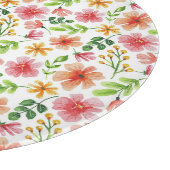 Aquarell-Rosa-Blumenmuster Schneidebrett (Ecke)