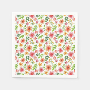 Aquarell-Rosa-Blumenmuster Serviette