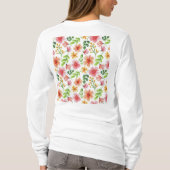 Aquarell-Rosa-Blumenmuster T-Shirt (Rückseite)