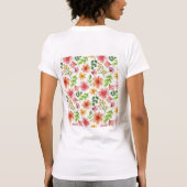 Aquarell-Rosa-Blumenmuster T-Shirt (Rückseite)