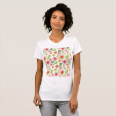 Aquarell-Rosa-Blumenmuster T-Shirt (Vorne ganz)