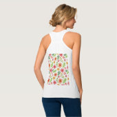 Aquarell-Rosa-Blumenmuster Tank Top (Rückseite Vollansicht)