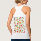 Aquarell-Rosa-Blumenmuster Tank Top (Rückseite)