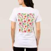 Aquarell-Rosa-Blumenmuster Tri-Blend Shirt (Rückseite)