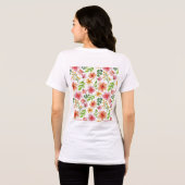 Aquarell-Rosa-Blumenmuster Tri-Blend Shirt (Rückseite voll)